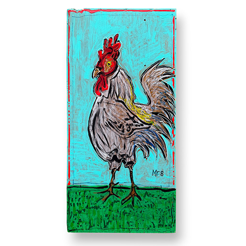 Mister 8 20x40 Rooster on Thin Board WP6248